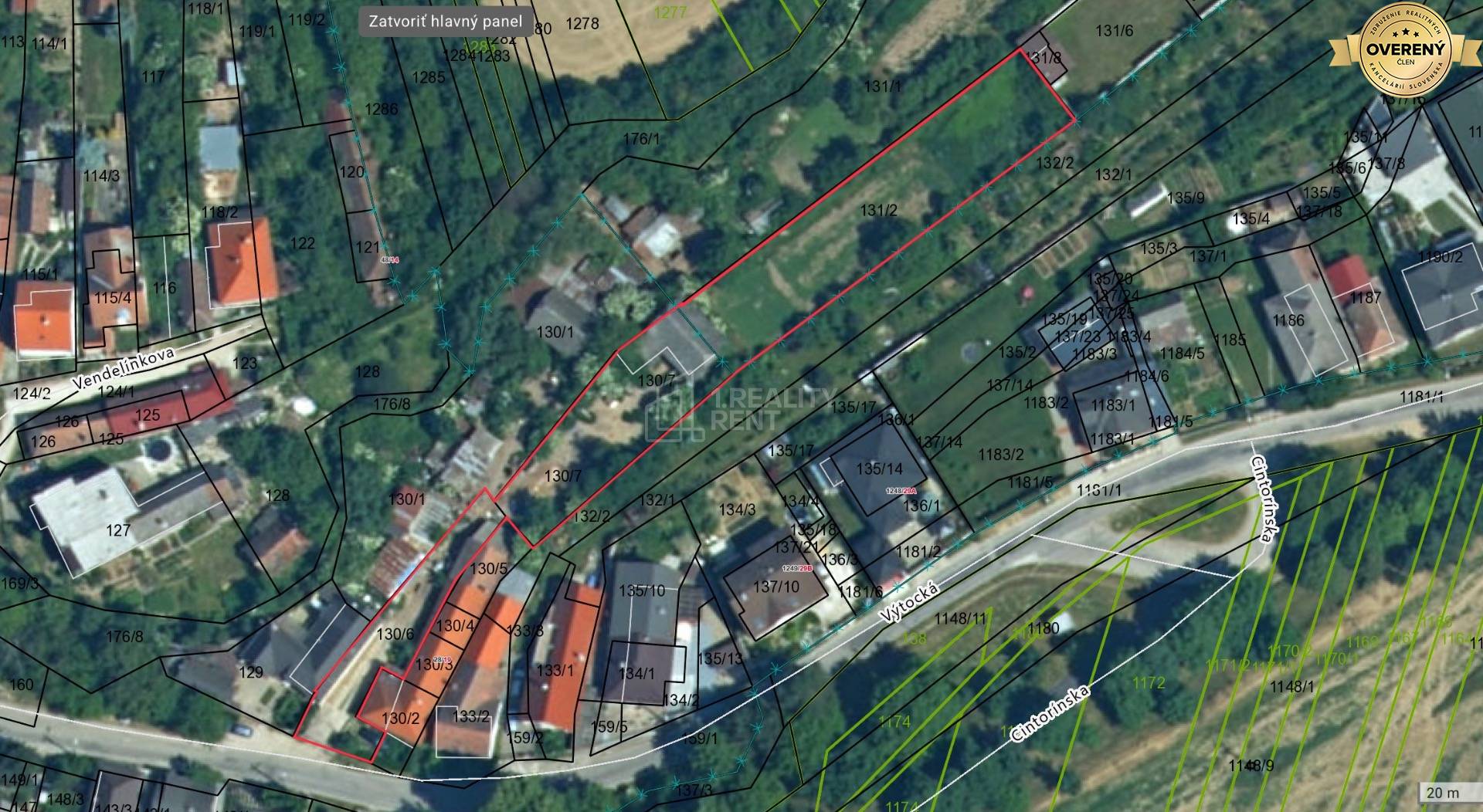 Stavebný pozemok 1385 m2 v Moravanoch nad Váhom pri Piešťanoch