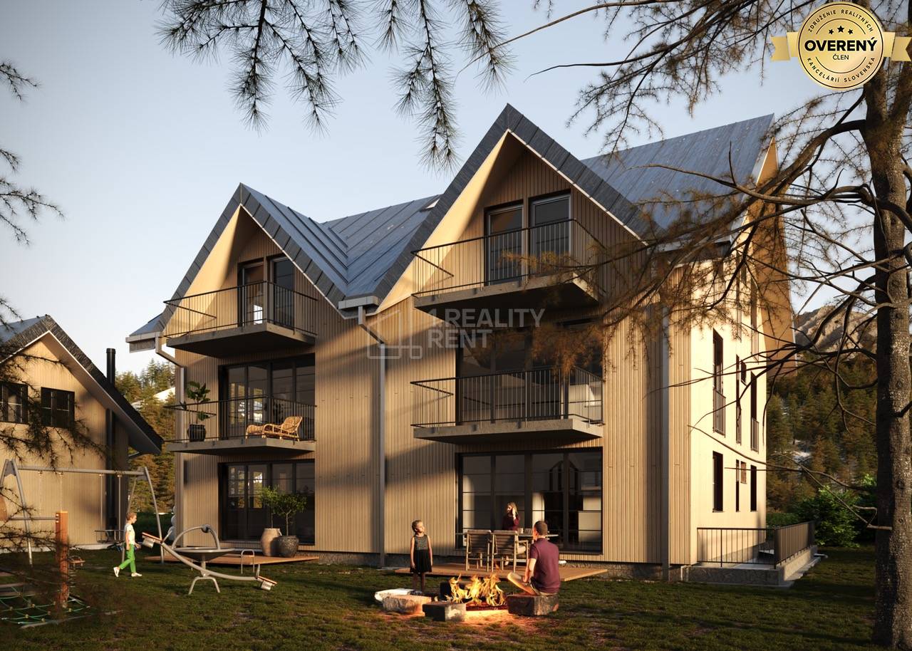 Rekreačný apartmán v Terchovej na Vrátnej ulici s ohniskom a hojdačkou v exteriéri.