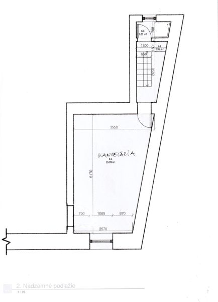 Mezonet obchodno kancelársky priestor 40 m² pešia zóna.