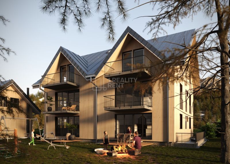 Rekreačný apartmán v Terchovej na Vrátnej ulici s ohniskom a hojdačkou v exteriéri.